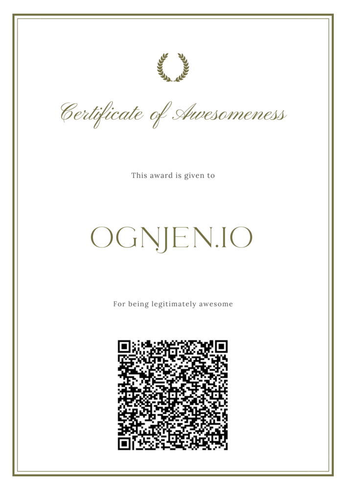 Sample document legitimized using a QR code