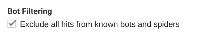 Bot filtering setting in GA