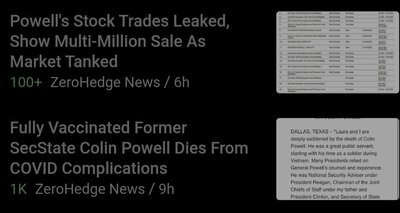 From October 19, the day after Powell died. This is the first article I decided to contact them about. Both very misleading: first he sold <i>as</i> it tanked, he wasn't front-running. Secondly, Powell had cancer and as such was in the highest risk group. From November 11.