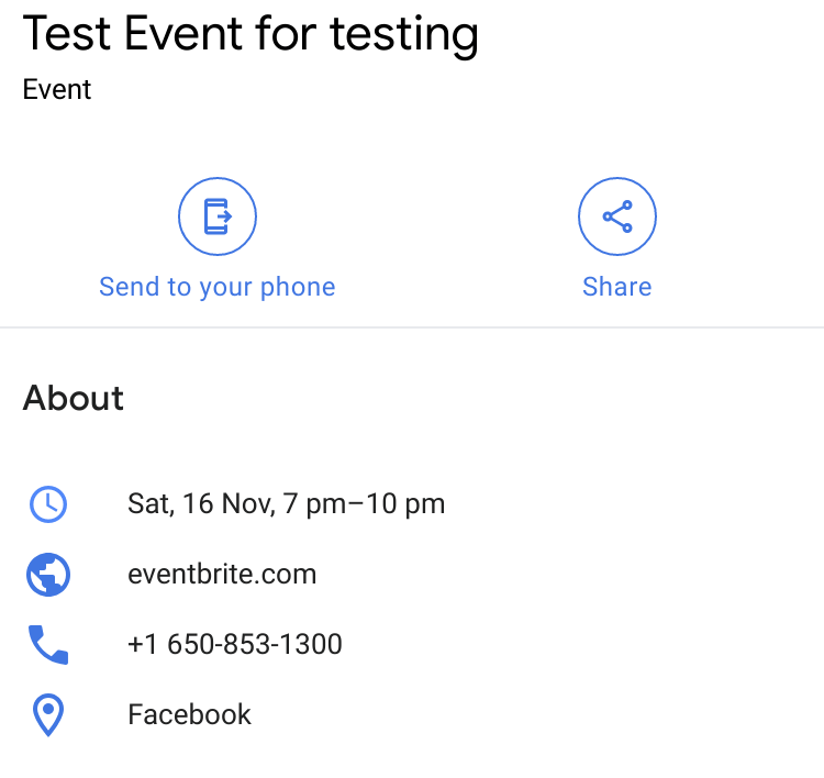 Test event for testing